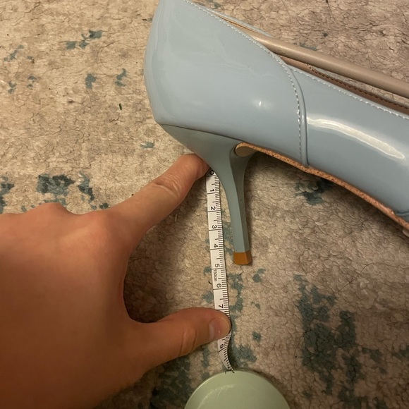 (3/$10) Blue Suede Patent Leather Court Heels - CN 40 - Picture 8 of 8